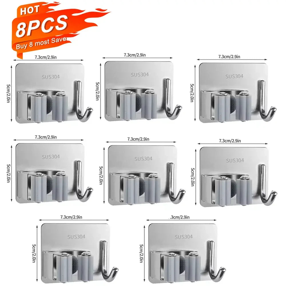 Soporte Autoadhesivo para Escobas y Fregonas