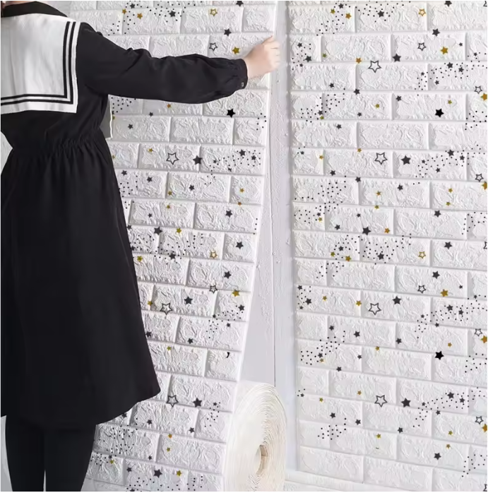 Adhesivo Pared Ladrillo Espuma 3D